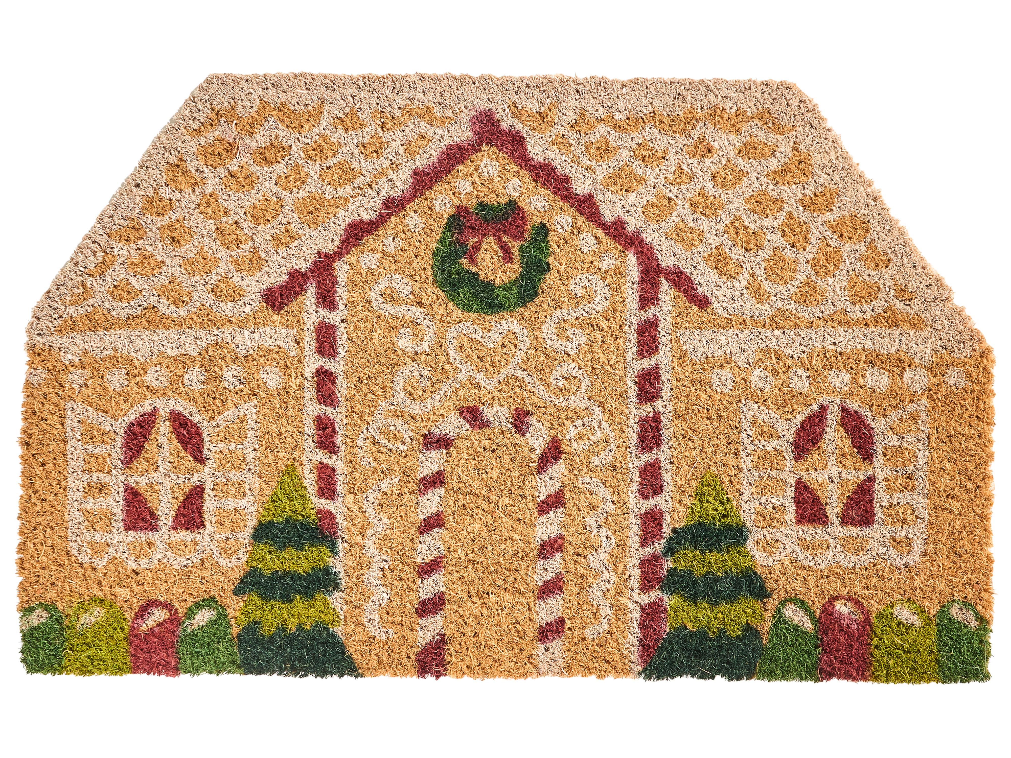 Deurmat SELATNA Natuurlijk 50 x 80 cm Kerstpatroon Kokos