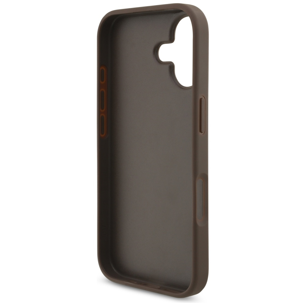 iPhone 17 Leder Hardcase Hülle 4G Big Metal Logo (GUHCP17S4GMGBR) - Braun