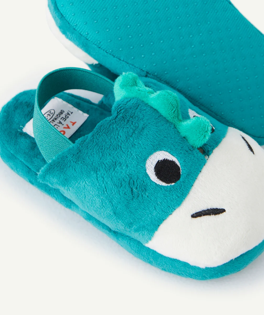 CHAUSSONS GARÇON AVEC ANIMATION DINOSAURE VERT