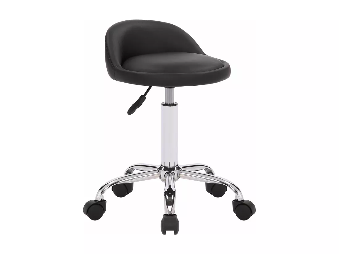 Tabouret de bureau - Similicuir - Noir - Teramo
