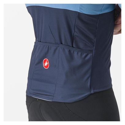 Maillot Manches Courtes Castelli A Blocco Bleu