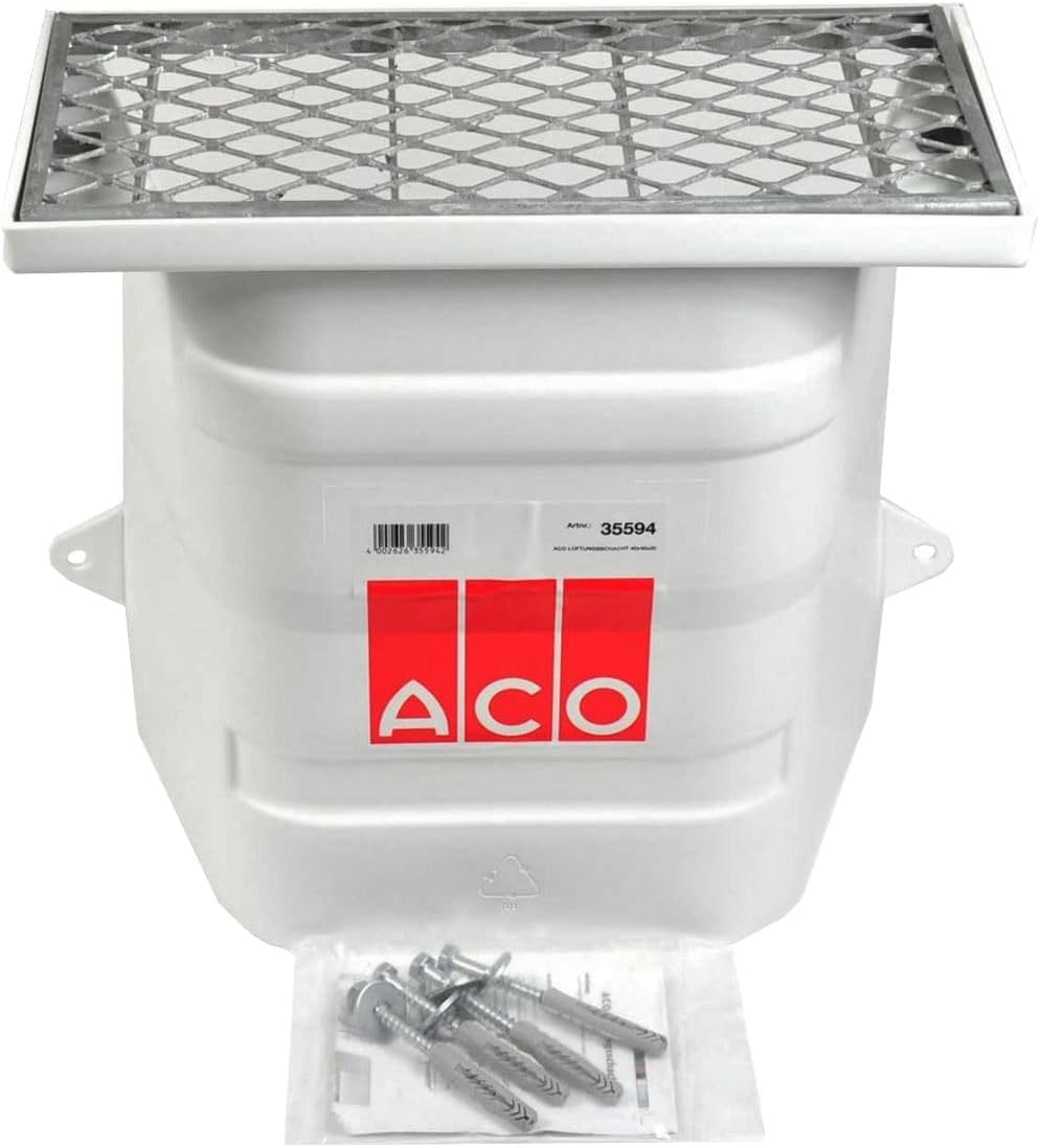 ACO Lüftungsschacht 40x40 ohne Boden Kellerschacht mit Streckmetallrost Lüftung Keller
