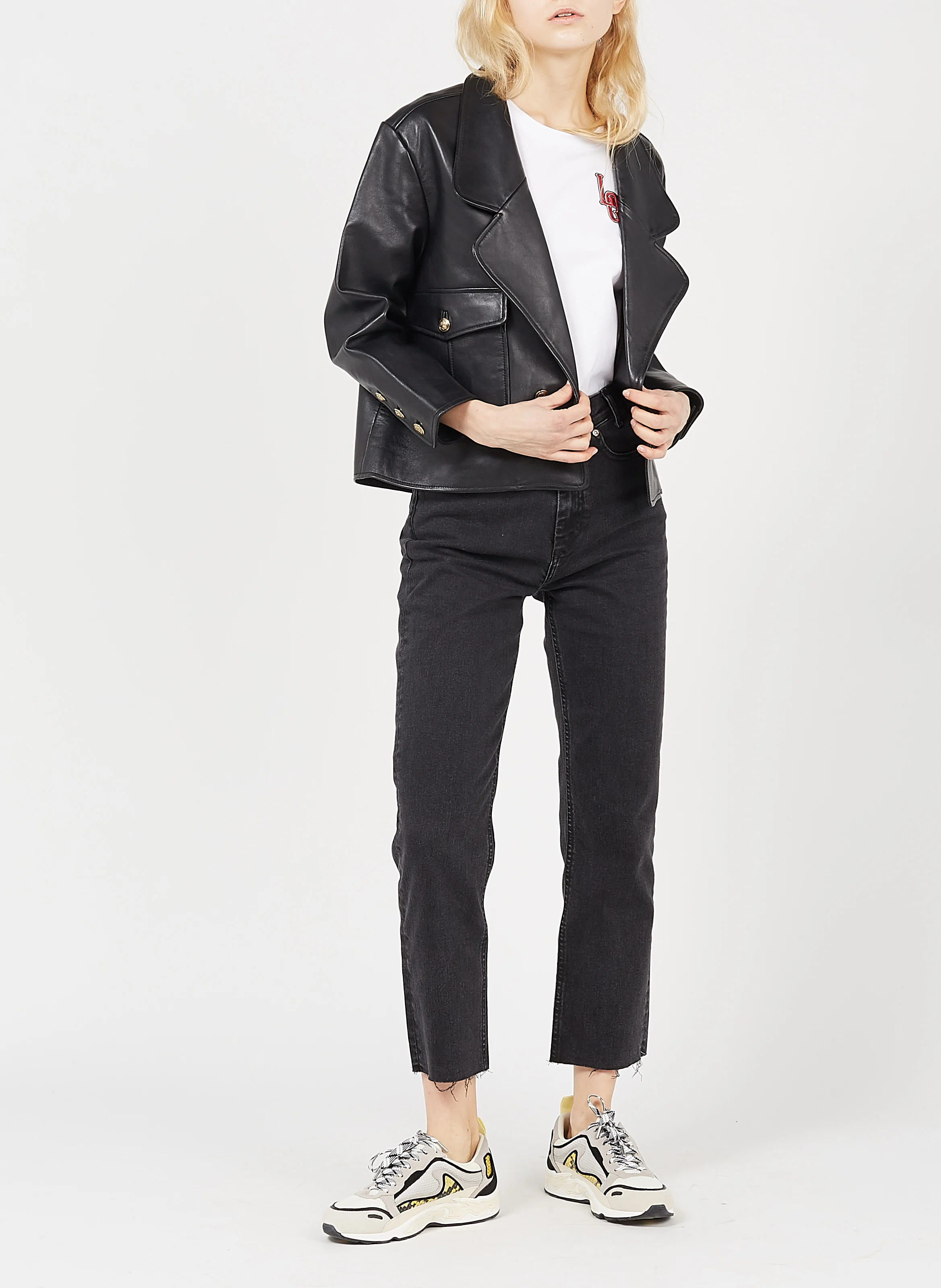 Jean droit taille haute | Noir