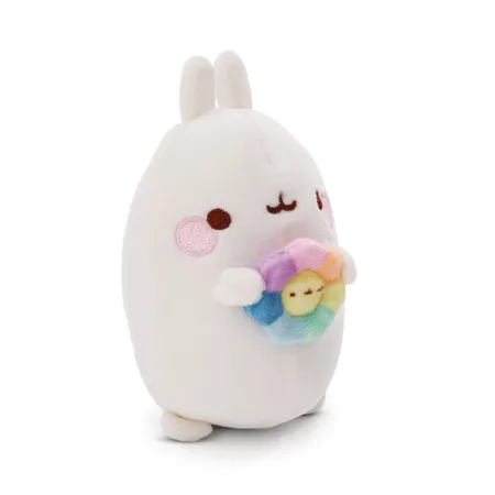 NICI Kuscheltier MOLANG 12cm mit Regenbogenblume