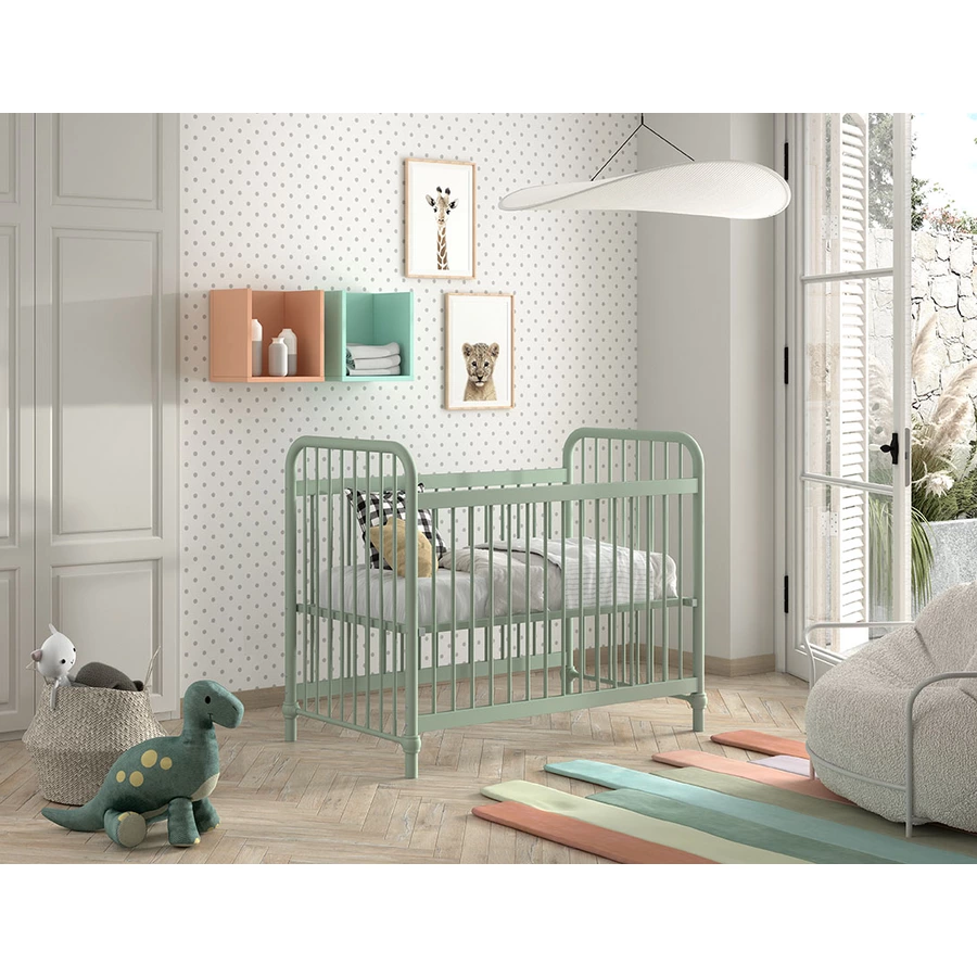 VIPACK Babybett BRONXX 60 x 120 cm grün matt