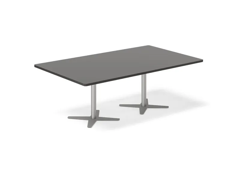Konferencebord DNA rektangulært 5000x1200mm antracit, hvidt understel