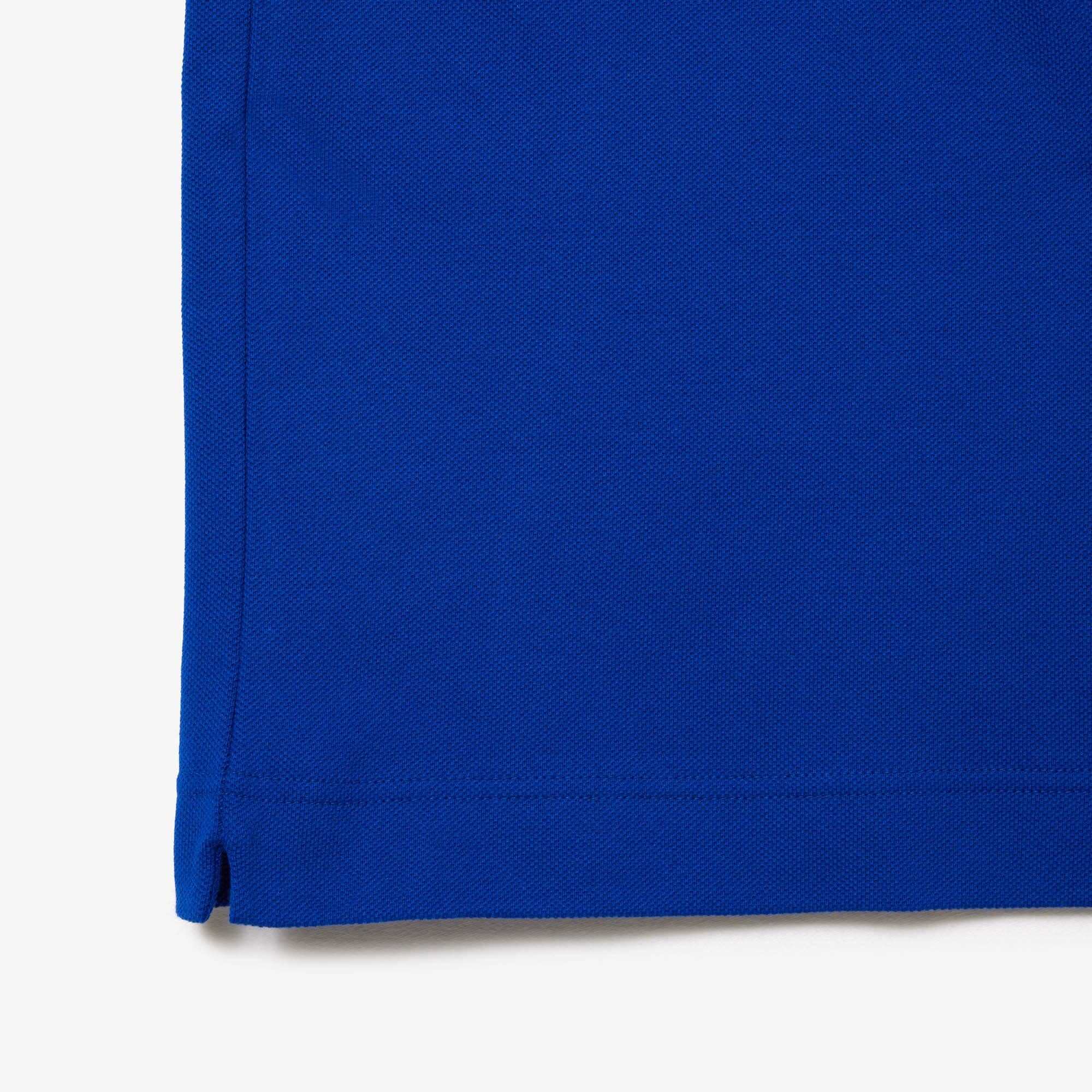 Poloshirt aus Piqué mit Croc-Aufnäher Kurze Ärmel - Blau - Lacoste - Herren