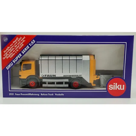 SIKU 2931Faun Pressmüllfahrzeug, Mercedes Atego Müllwagen,1:55