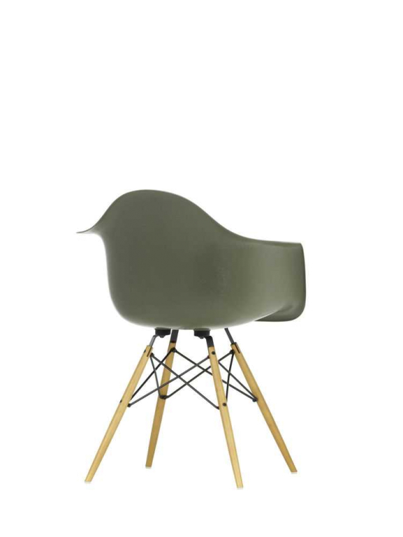 Vitra Eames DAW Fiberglass stoel geelachtig esdoorn,sea foam green