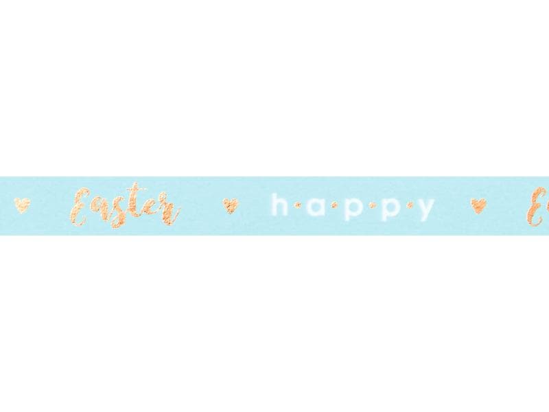 Folia Washi-Tape Happy Easter, 15 mm x 5 m, Roségold Klebeband aus säurefreiem Reispapier zum Dekorieren