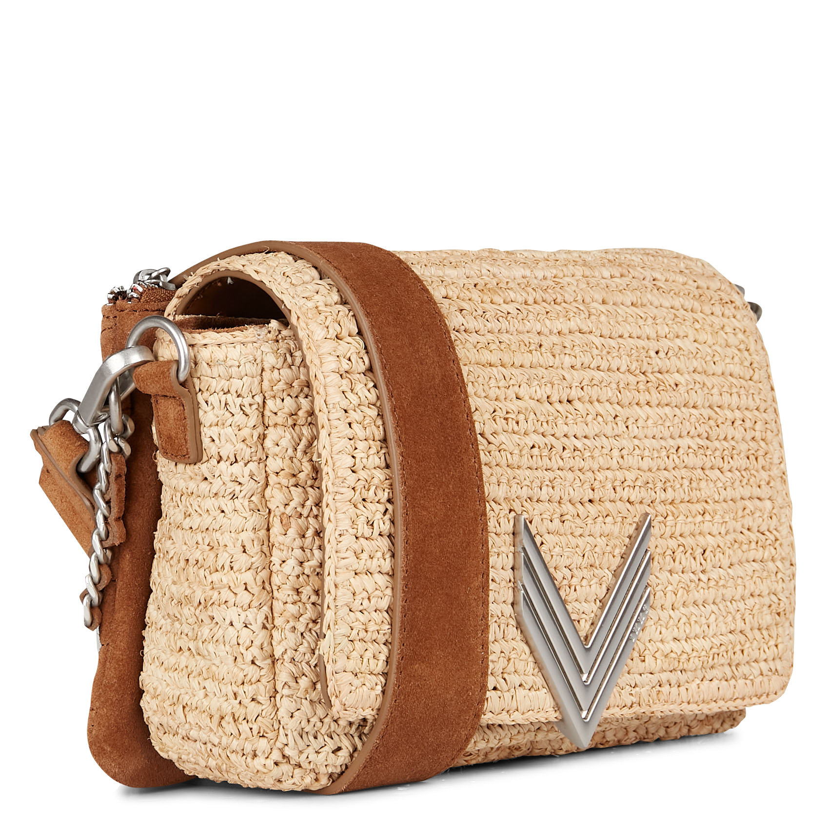 Sac bandoulière bi matière | Blanc