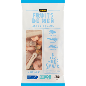 Jumbo Fruits de Mer Assorti Milde Smaak Vriesvers 450 g