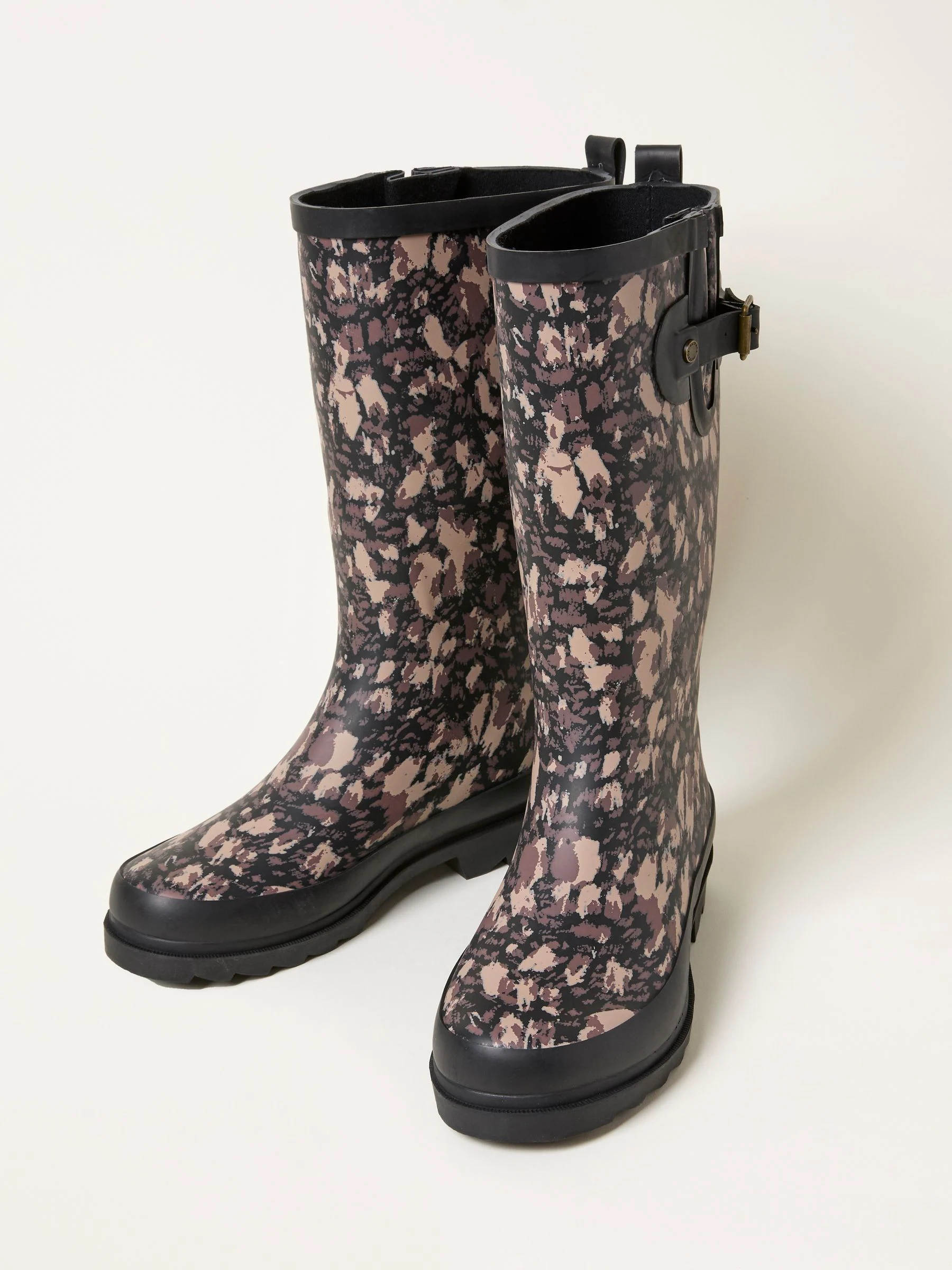 Zwart - FatFace Rubber Printed Welly