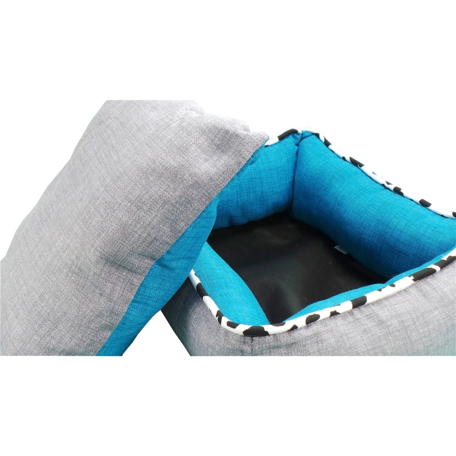 Berço quadrado reversível bicolor T1 50x40 turquesa/cinza