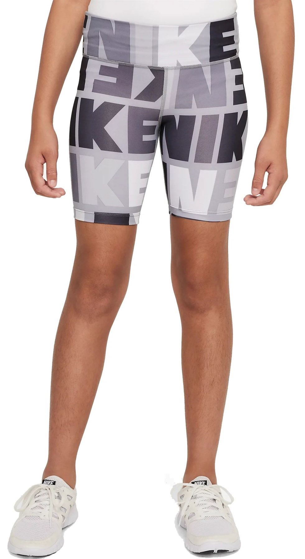 Dri-FIT One Bike Short Logo Print Jente LT Smoke Grey/Black/White