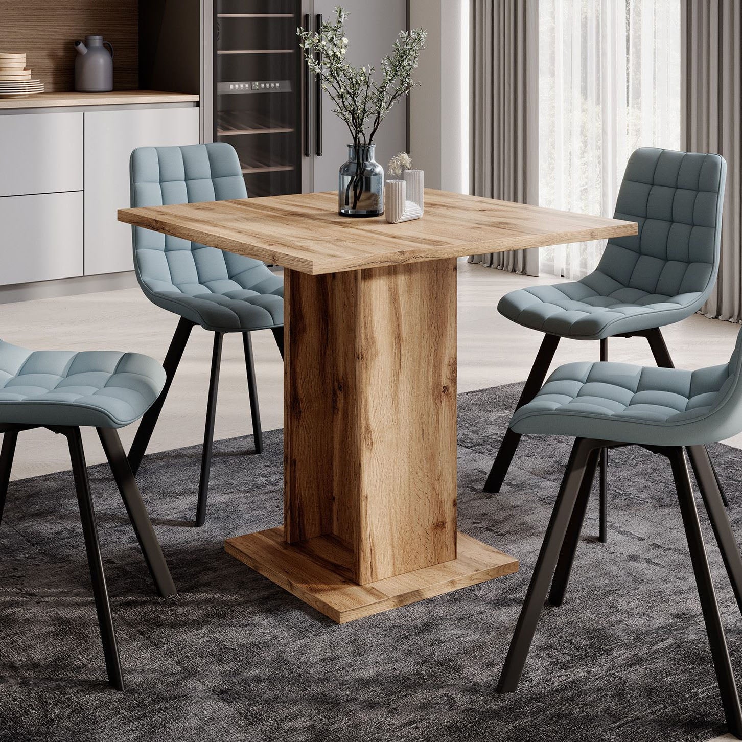 Swen - Eetkamertafel - Eiken - 80x80x69 cm