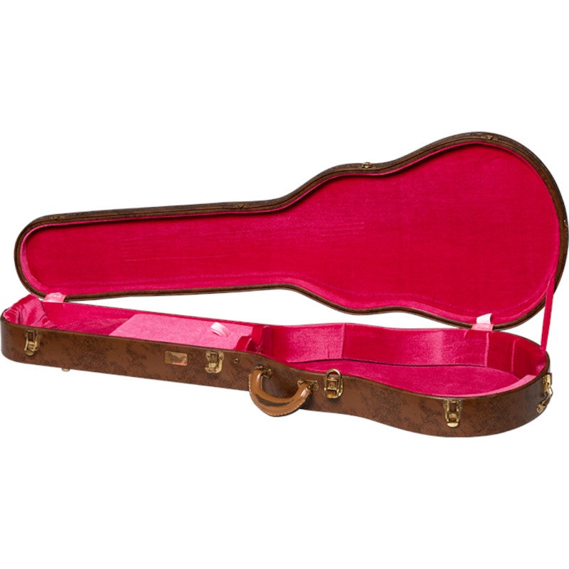 Gibson Lifton Historic 5-Latch Brown/Pink Hardshell Les Paul Aged koffer voor Gibson Les Paul