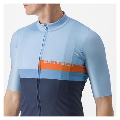 Maillot Manches Courtes Castelli A Blocco Bleu