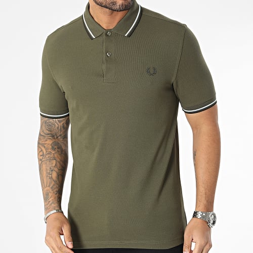 Polo Manches Courtes Twin Tipped M3600 Vert Kaki