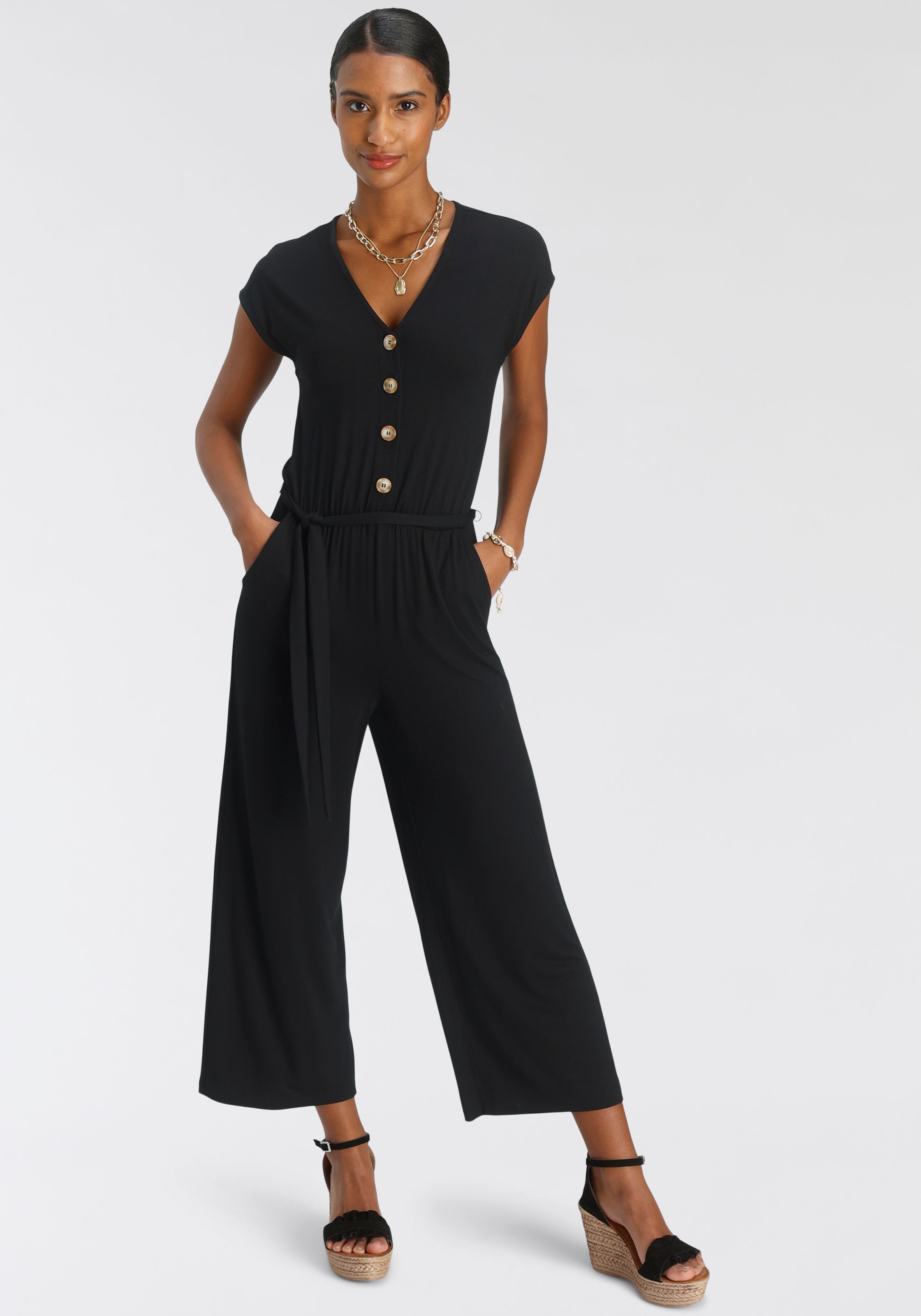 Tamaris Culotte-Overall , mit Knopfleiste
