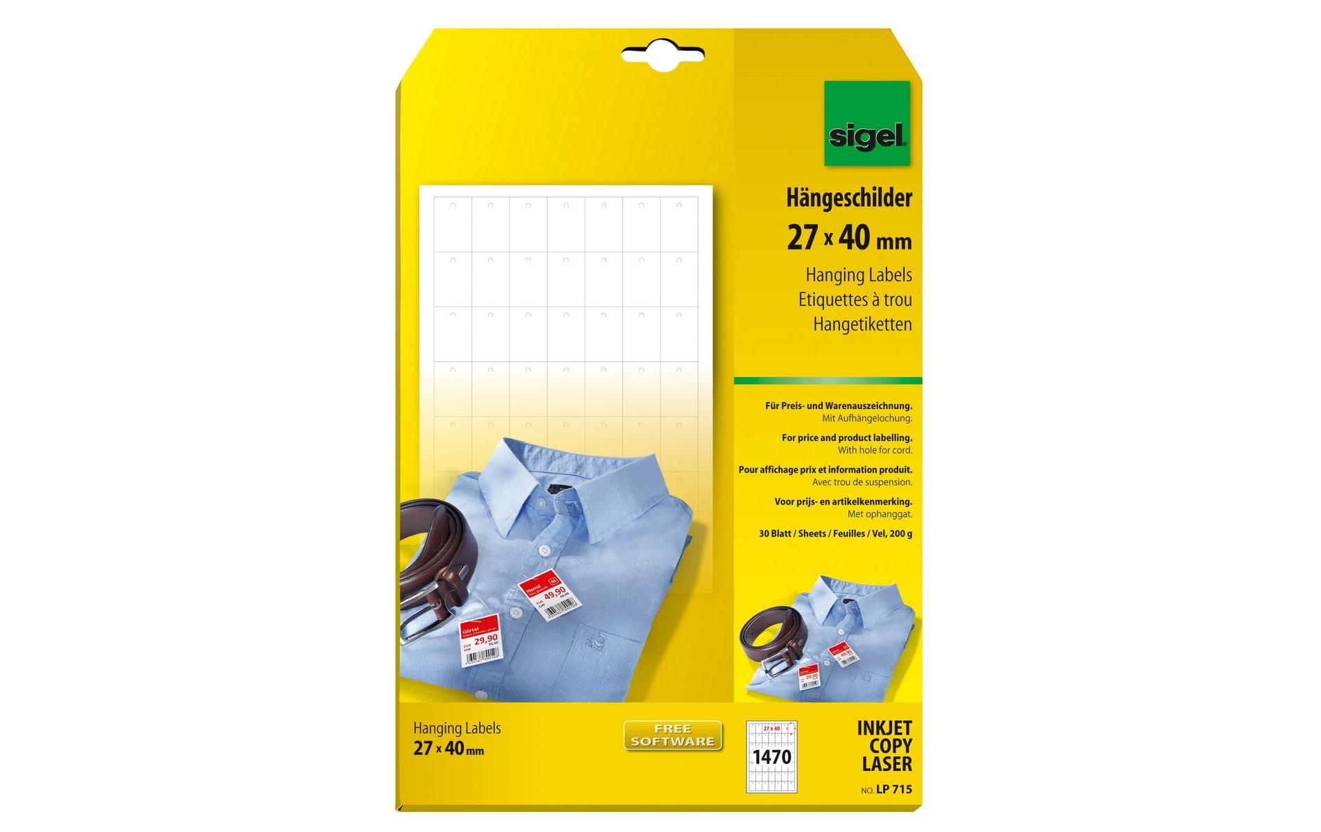 Hängeetiketten 27 x 40 mmHängeschilder für Preise