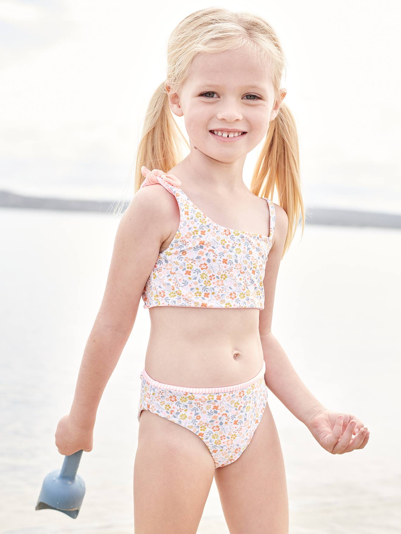 Biquíni coral reversível para meninas