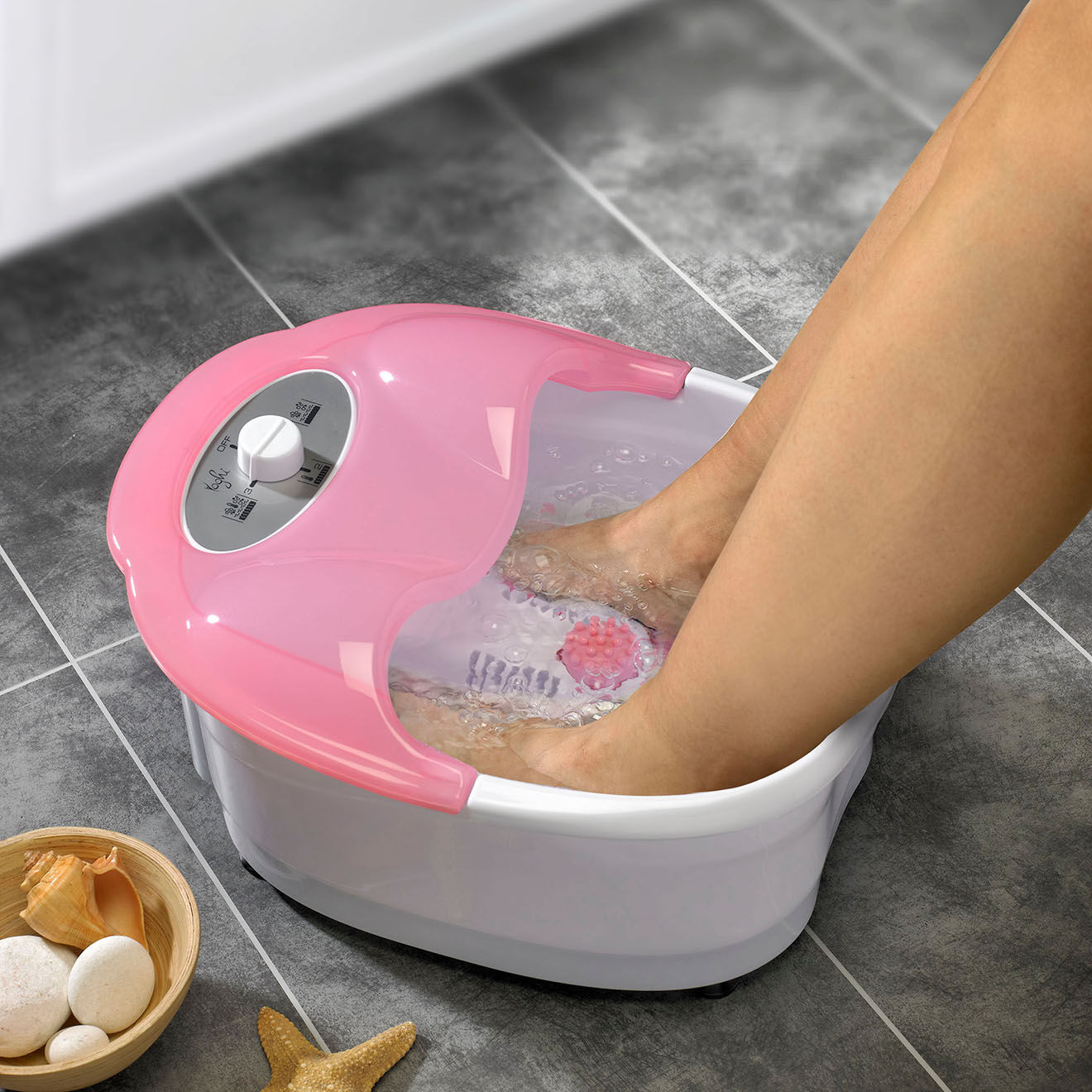 Yoghi Bain de pieds massant blanc/rose - 5 L