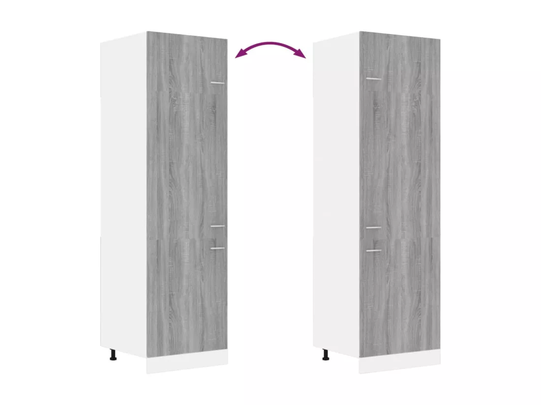 Armoire à réfrigérateur Sonoma gris 60x57x207 cm Bois