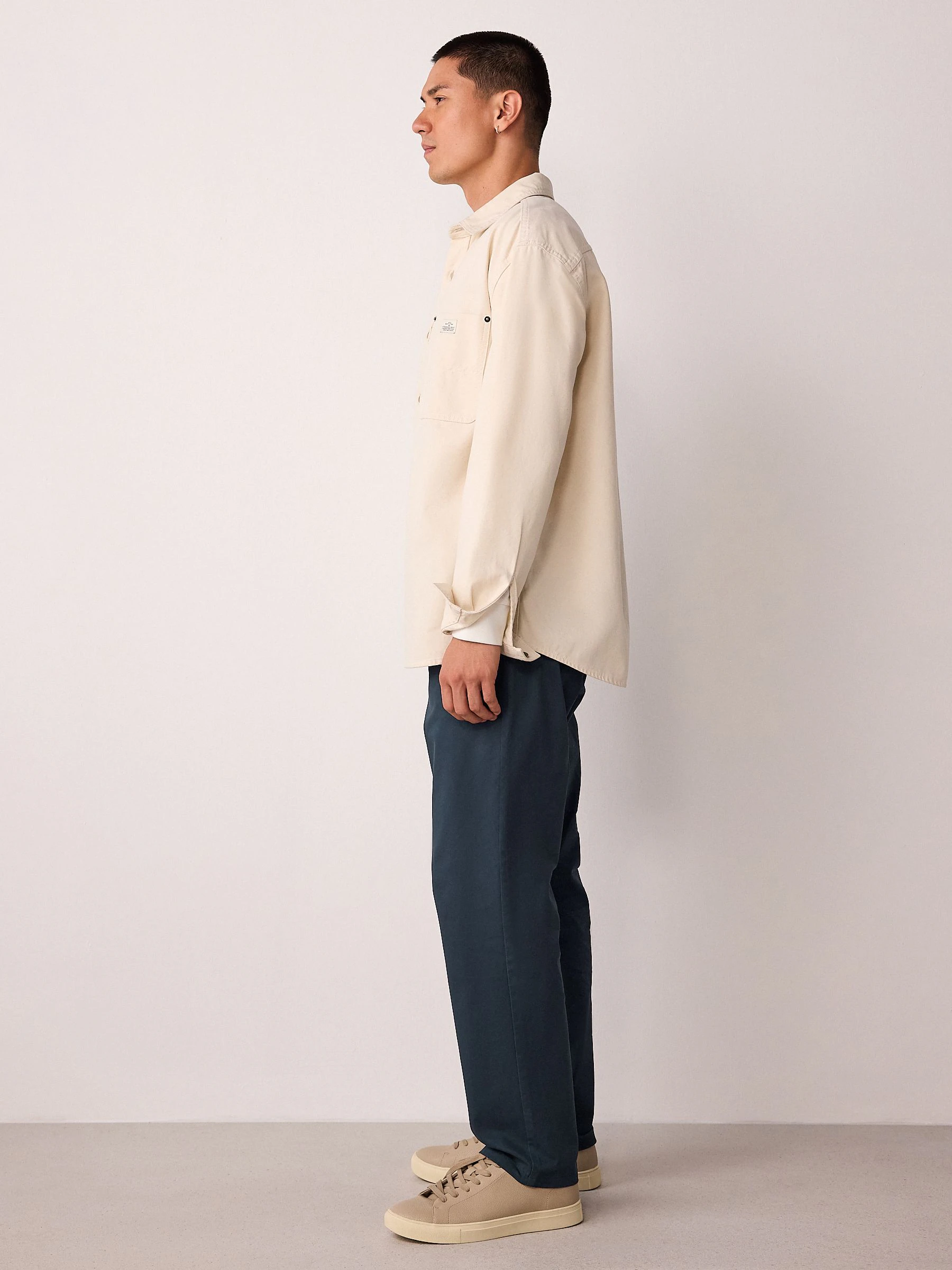 Blauw - Standaard toelopende pasvorm - Stretchy chino