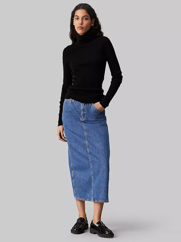 CALVIN KLEIN JEANS Rollkragenpullover schwarz