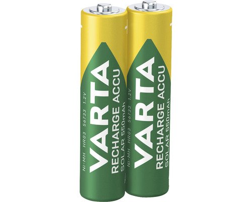 Varta Solar Oplaadbare Batterij 550 mAh AAA Micro 2 Stuks