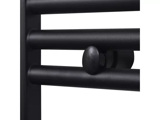 Sèche-serviettes eau chaude à rails droits noir 600x1160 mm