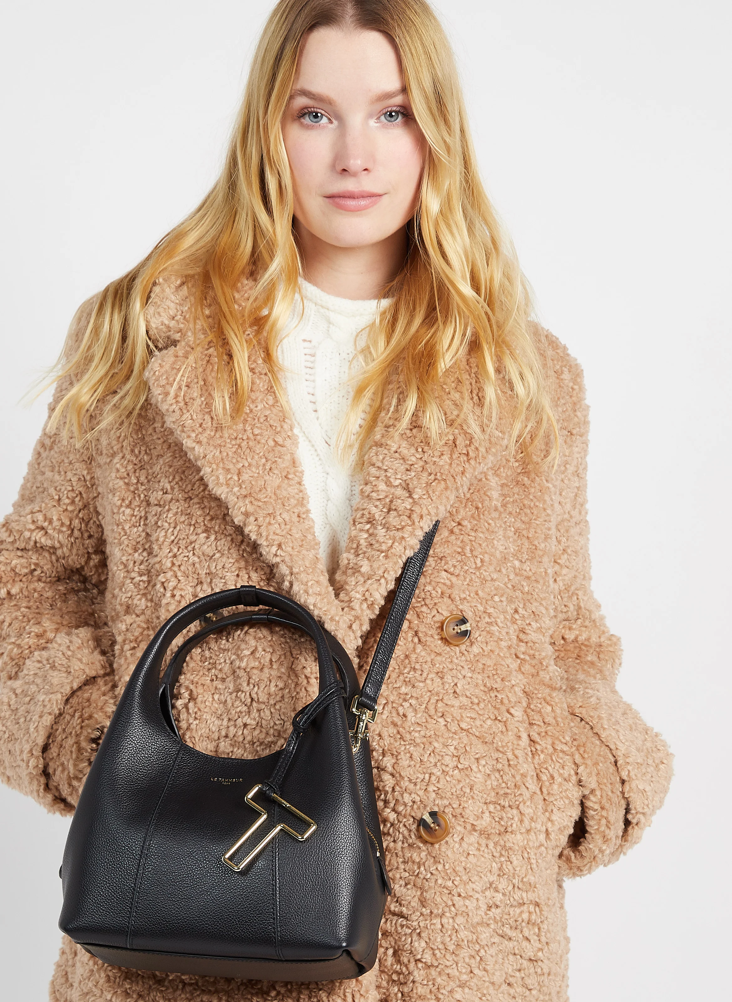 JULIETTE - Sac bandoulière en cuir grainé| Noir