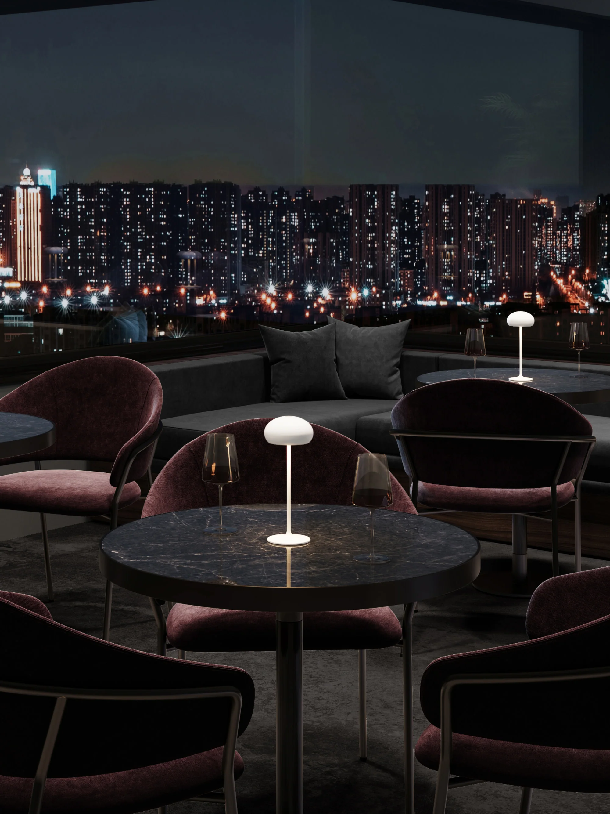 Draagbare outdoor LED-tafellamp Pebble, dimbaar