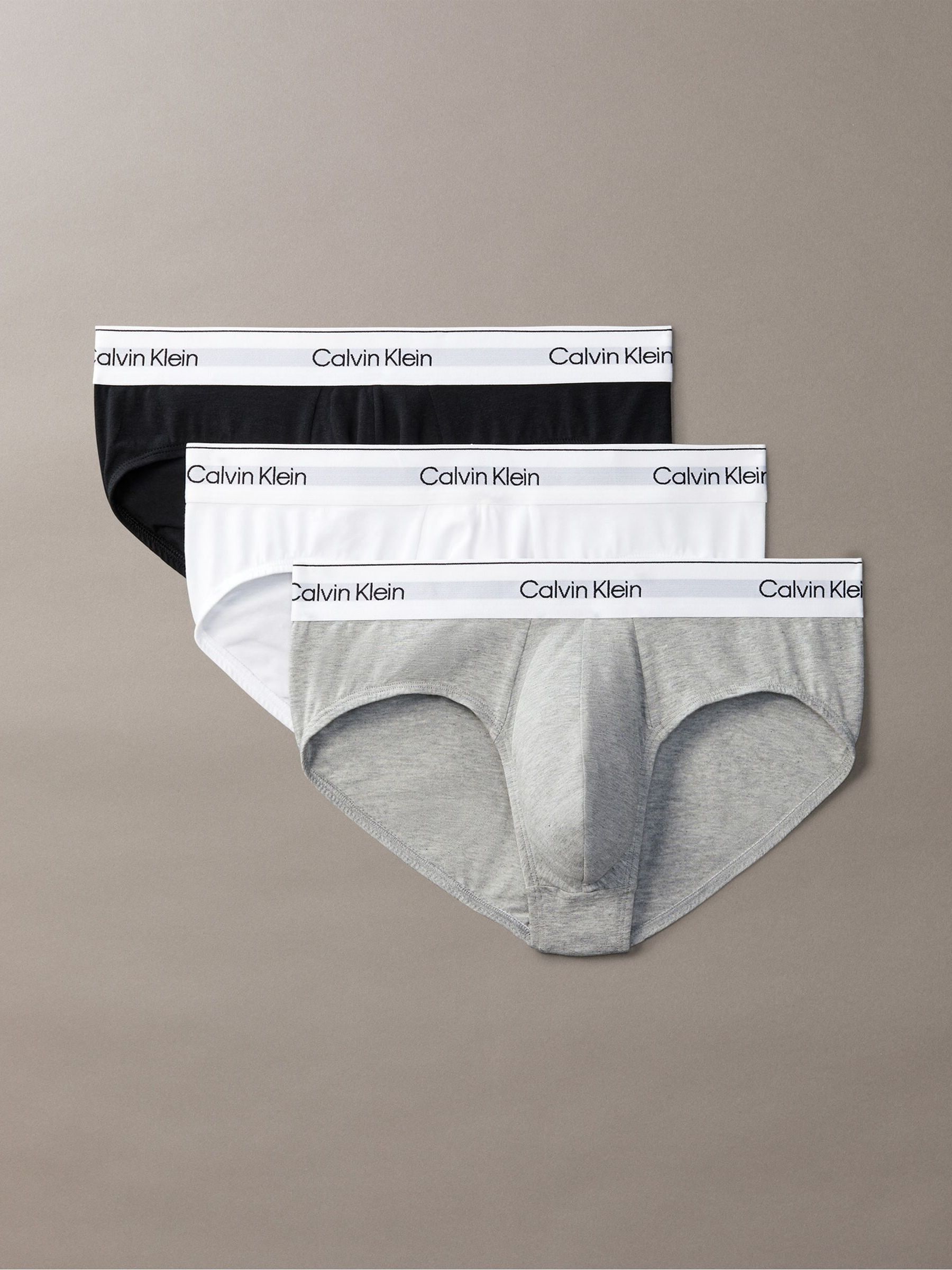 Zwart/wit/grijs - Calvin Klein 3 Pack Briefs - Icon Cotton Stretch