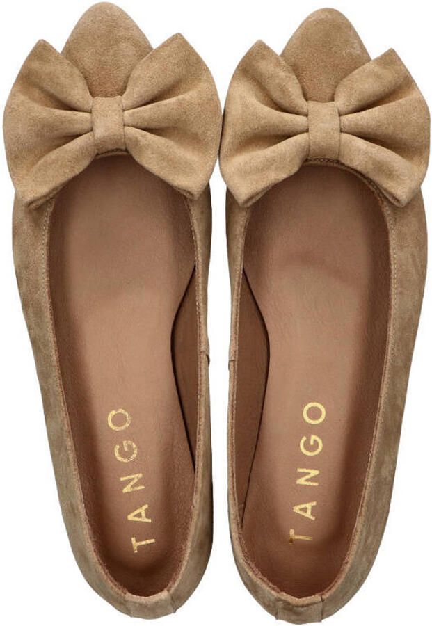 Tango Duna 3 m suède loafers met strikje beige