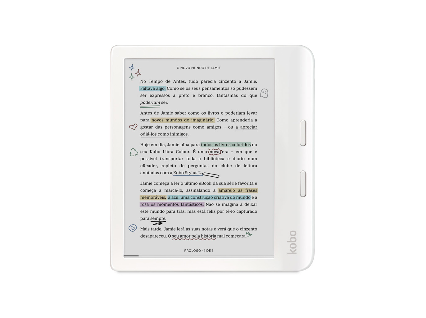 E-BOOK KOBO LIBRA COLOUR BRANCO 7\