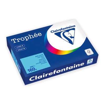Clairefontaine Trophée - Papier - bleu foncé - A4 (210 x 297 mm) - 160 g/m² - Ramette de 250 feuilles