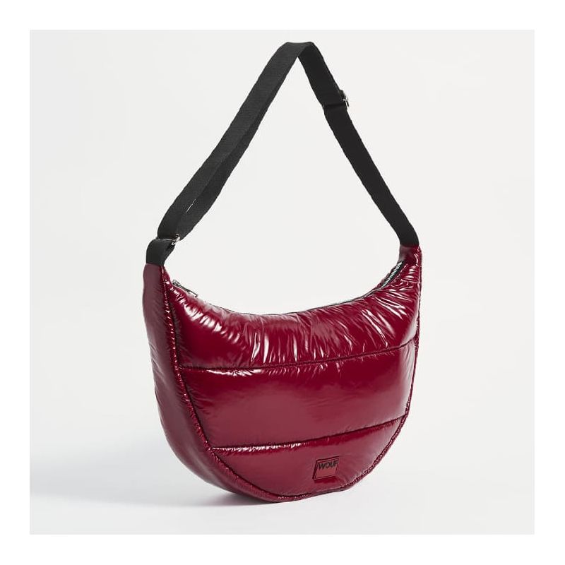 Sac bandoulière L 45 cm en matelassée Burgundy Glossy
