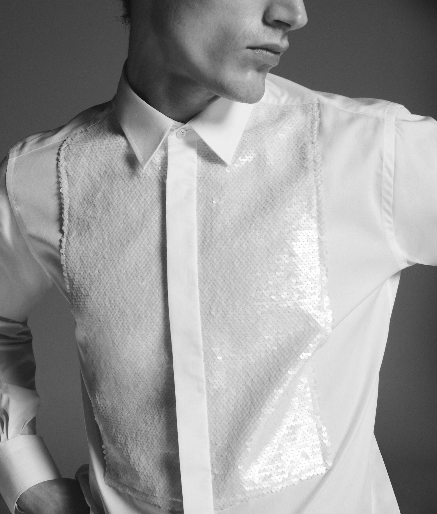 CHEMISE À SEQUINS KL STUDIO - Blanc Cassé
