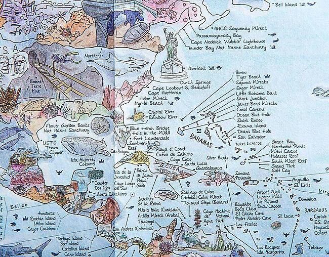 AWESOME MAPS - POSTER DIVE MAP FOLDABLE