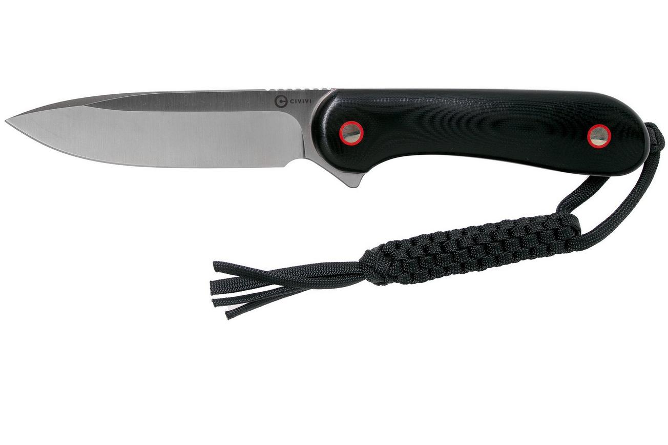 Civivi Elementum Fixed Blade C2104A Black Contoured G10 vaststaand mes