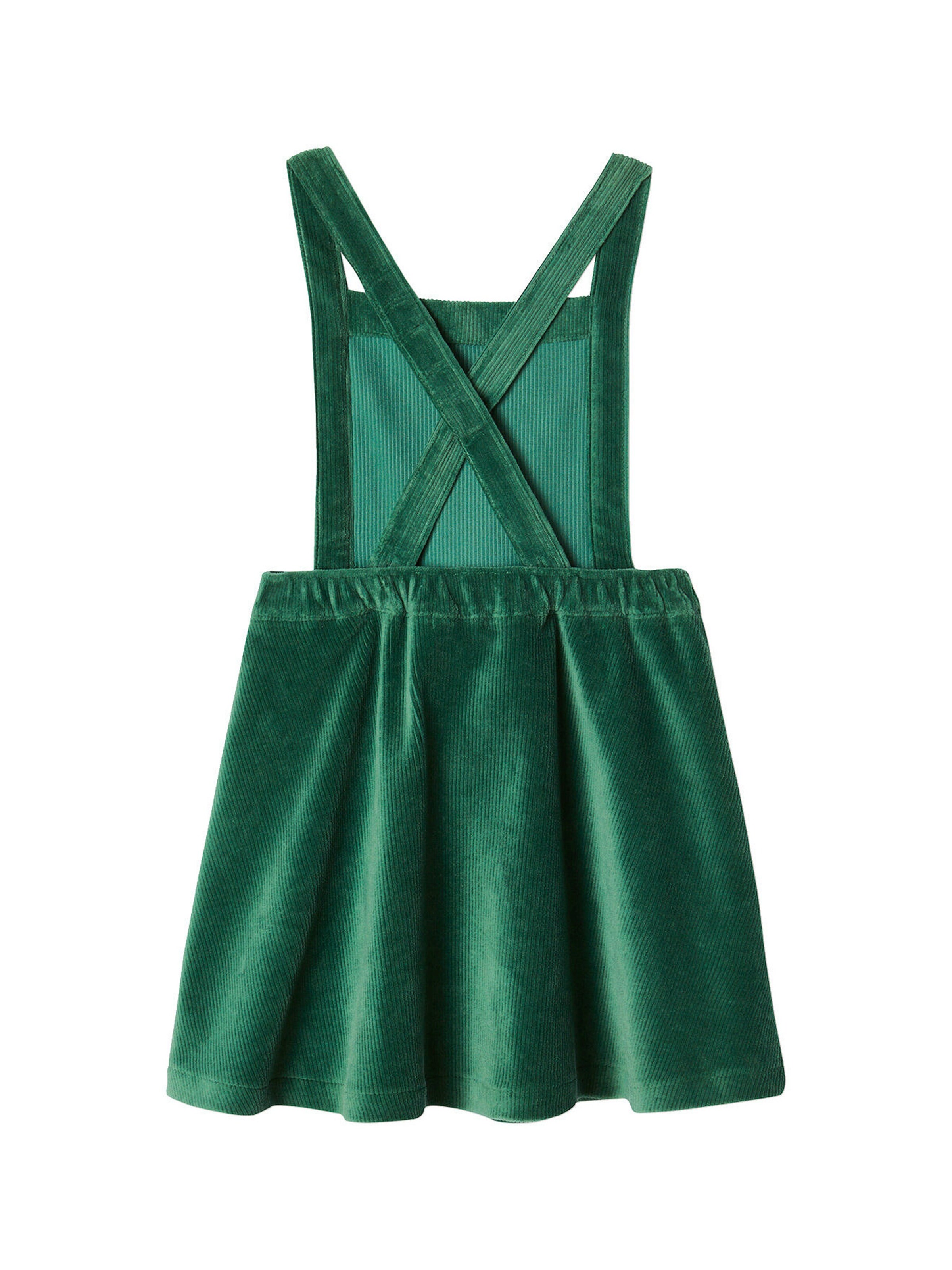 Vertbaudet Mädchen-Set: Cord-Latzkleid & Shirt grün
