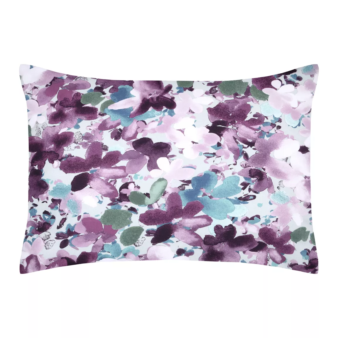 Taie d'oreiller rectangulaire percale de coton (50 x 70 cm) Pervenche Violet parme
