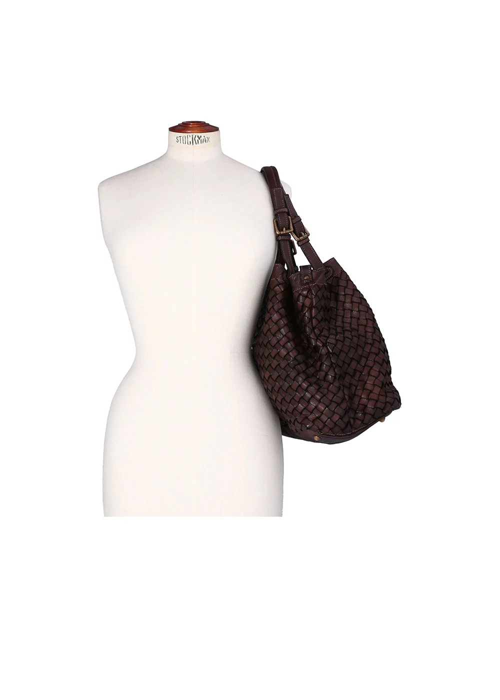 GRAND TRIBECA CUIR TRESSE MARRON