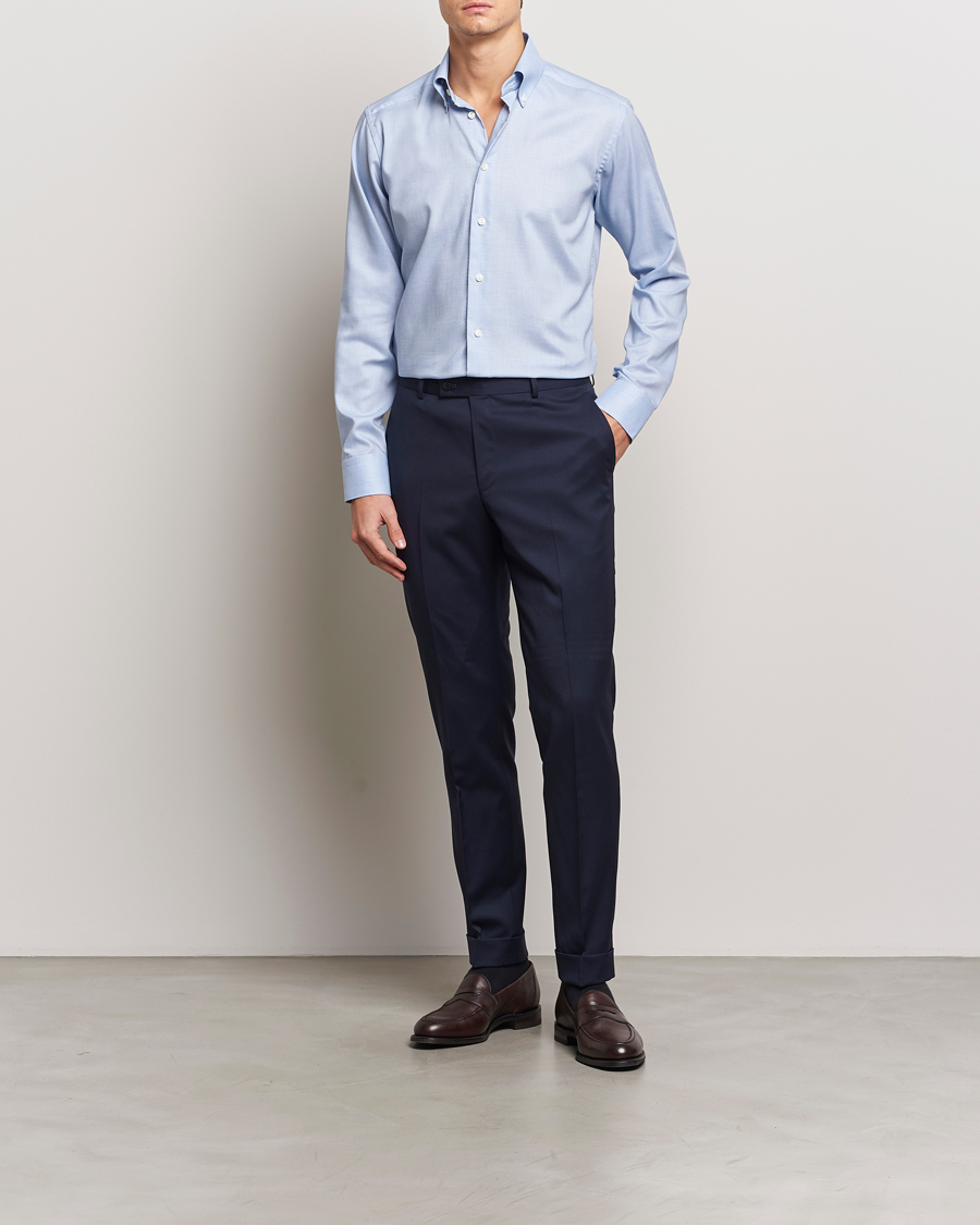 Eton Slim Fit Wrinkle Free Oxford Shirt Light Blue