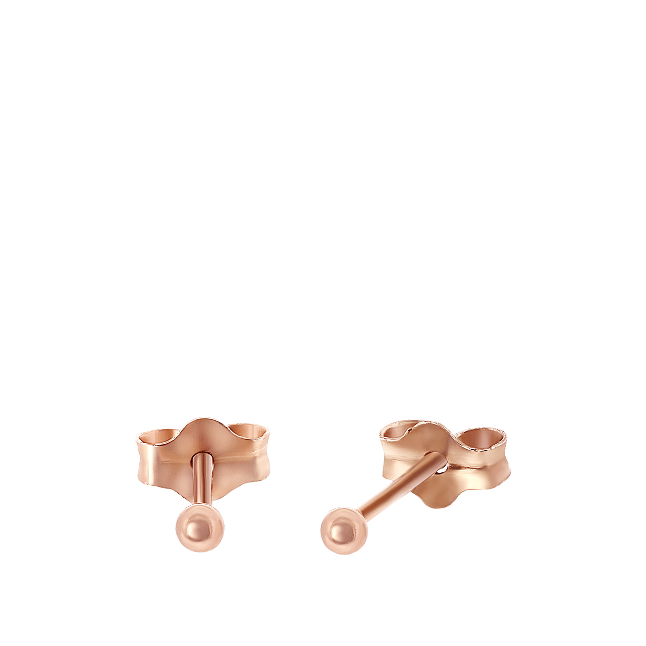 Zilveren oorbellen bol roseplated 2mm