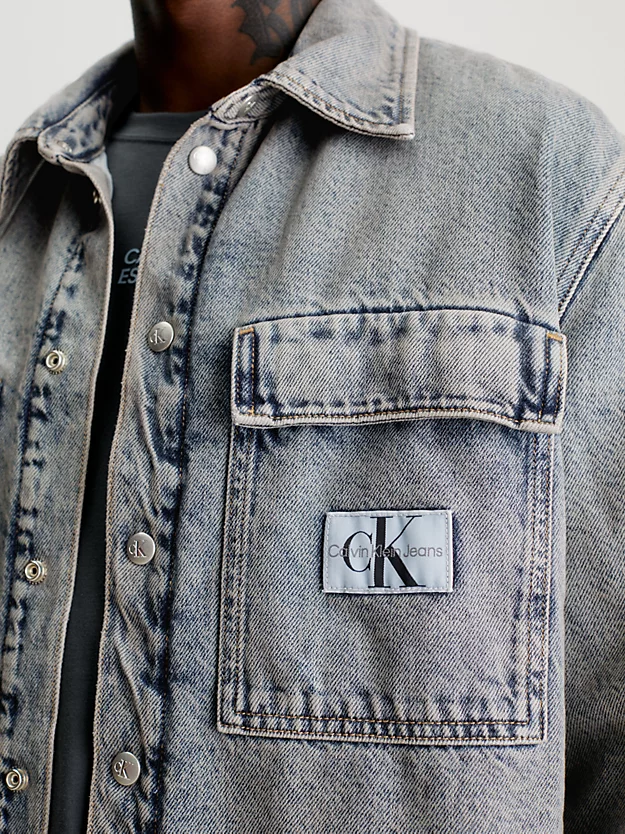 Jaqueta camisa jeans acolchoada