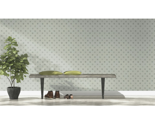Vliesbehang 252057 Bambino XIX stippen groen