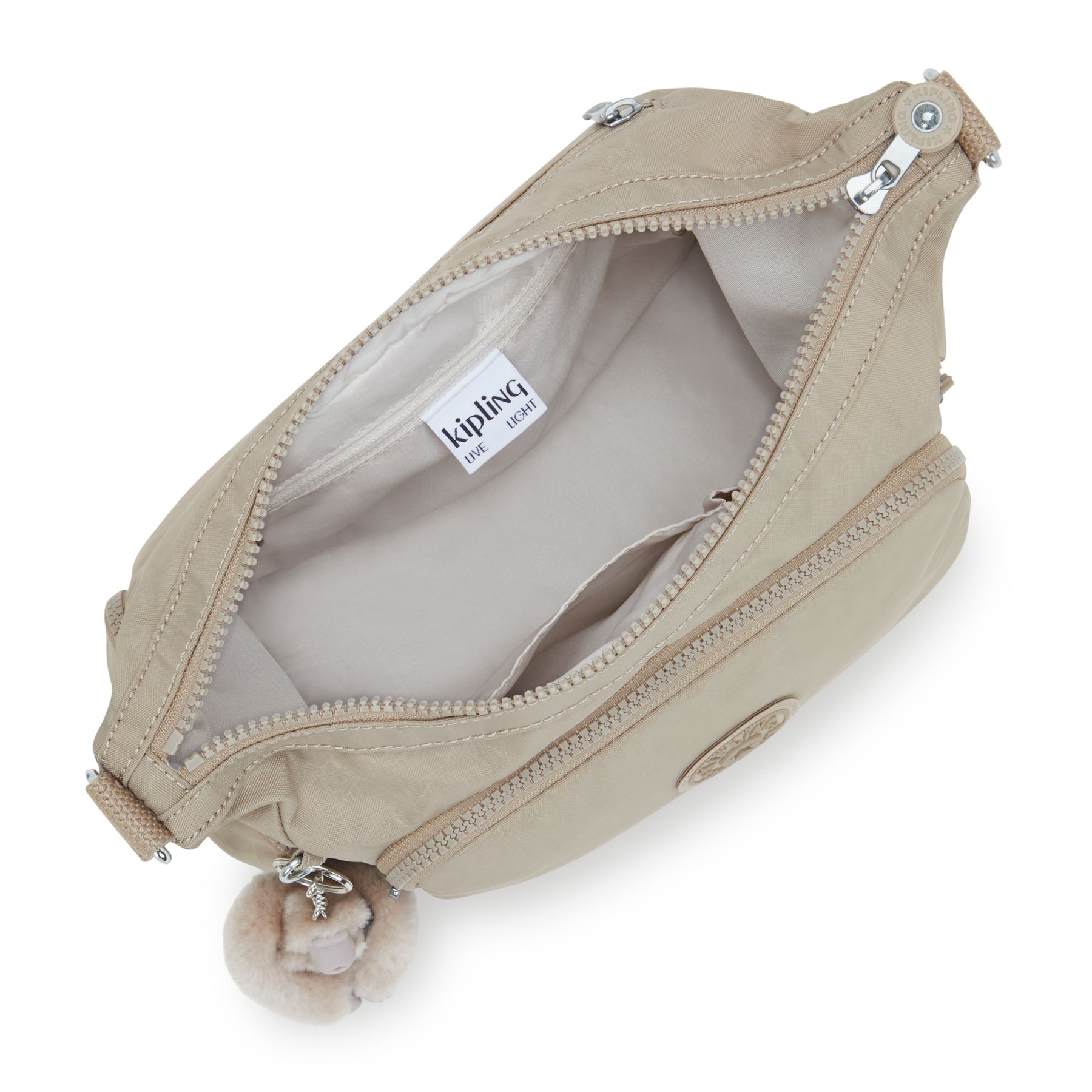 GABB S Sac à bandoulière de taille moyenne avec bandoulière réglable - Signature Beige Embossed